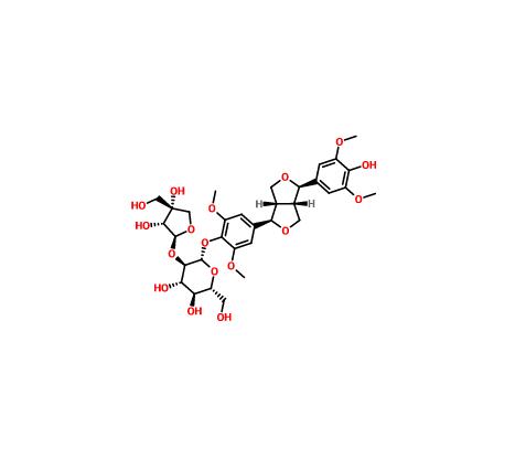 (-)-丁香树脂酚-4-O-β-D-呋喃芹糖基-(1→2)-β-D-吡喃葡萄糖苷|136997-64-3